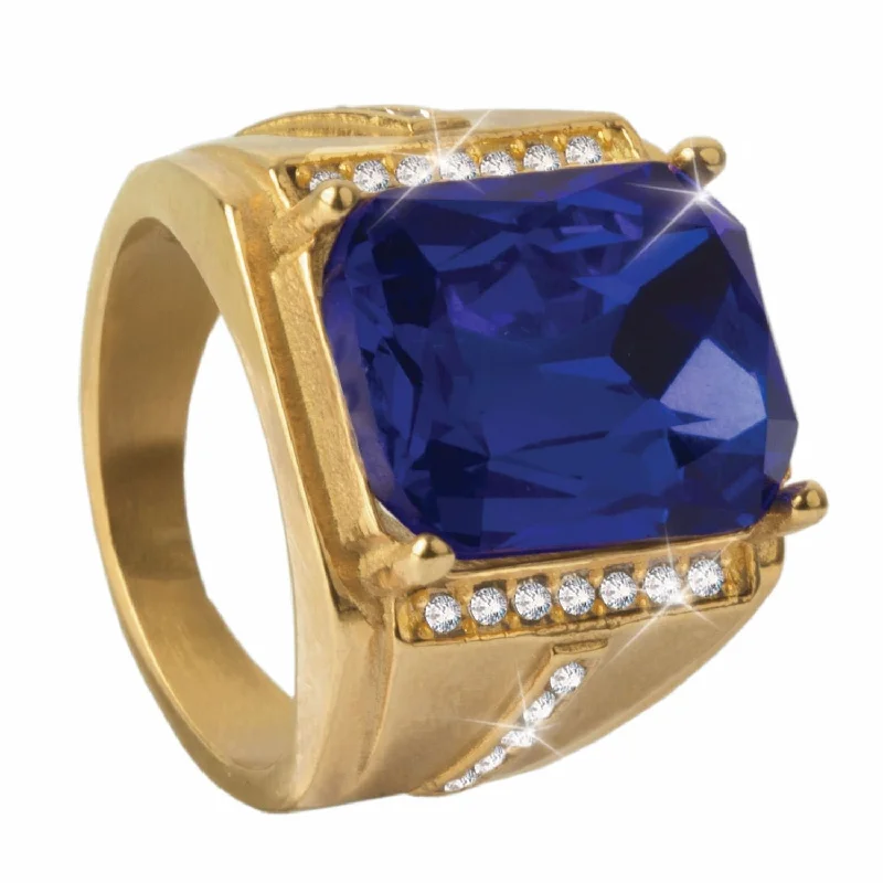 women's family rings-Hunter Blue Men's Ring