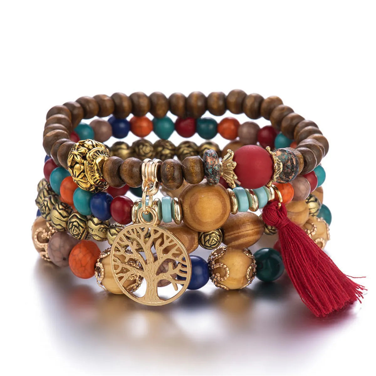 women's modern bracelets-Ethnic Style Tassel Beaded Wholesale Bracelets