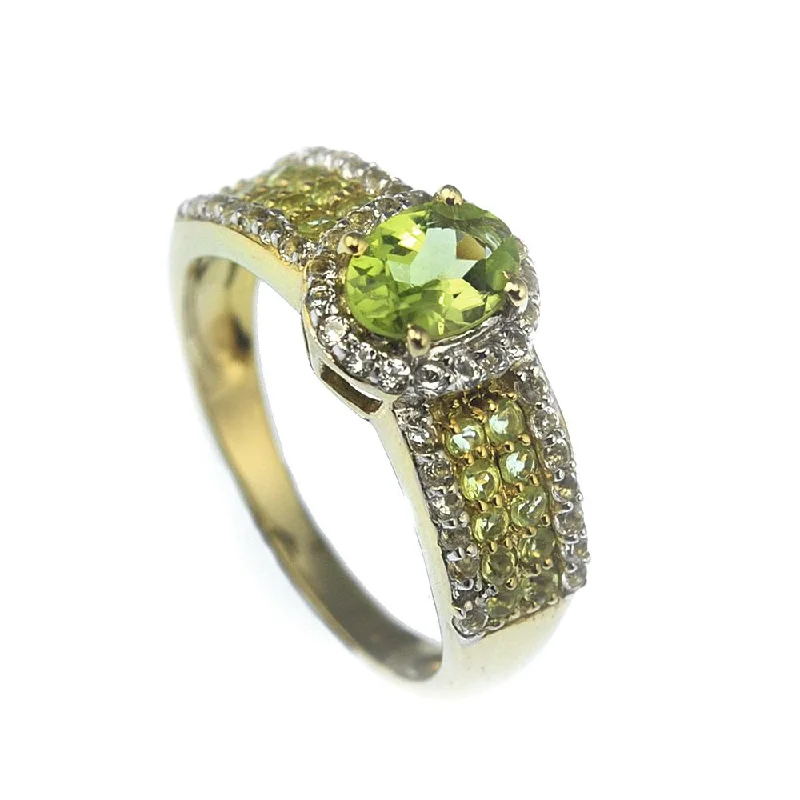 women's engagement rings with colored diamonds-Peridot Eden Ring