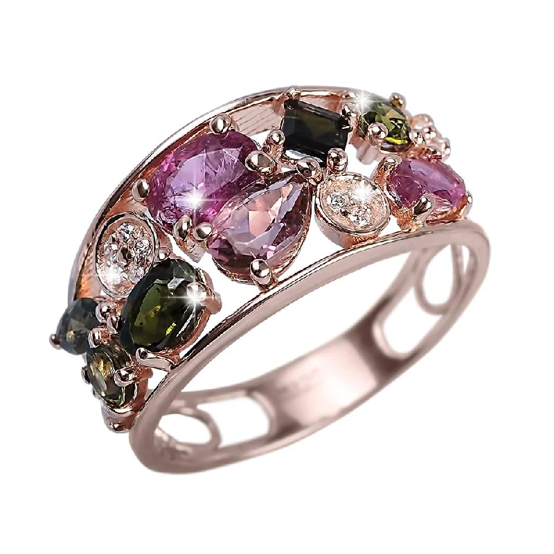 women's cocktail rings-Tourmaline Spice Ring