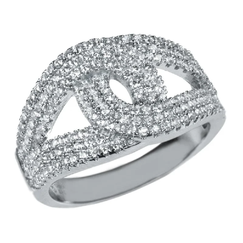 women's family rings-Eve Rhodium Ring