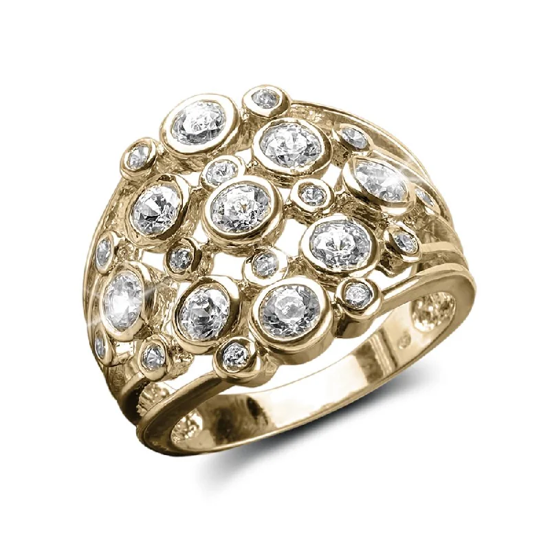 women's pearl rings-Champagne Fizz  Gold Ring