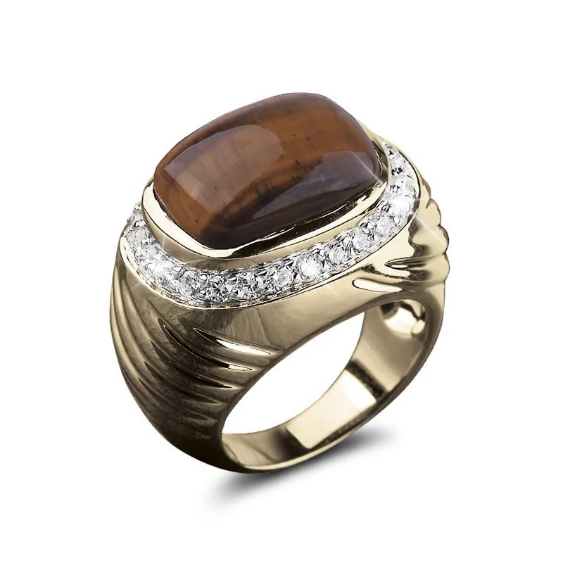 women's infinity rings-Cougar Tigers Eye Ring