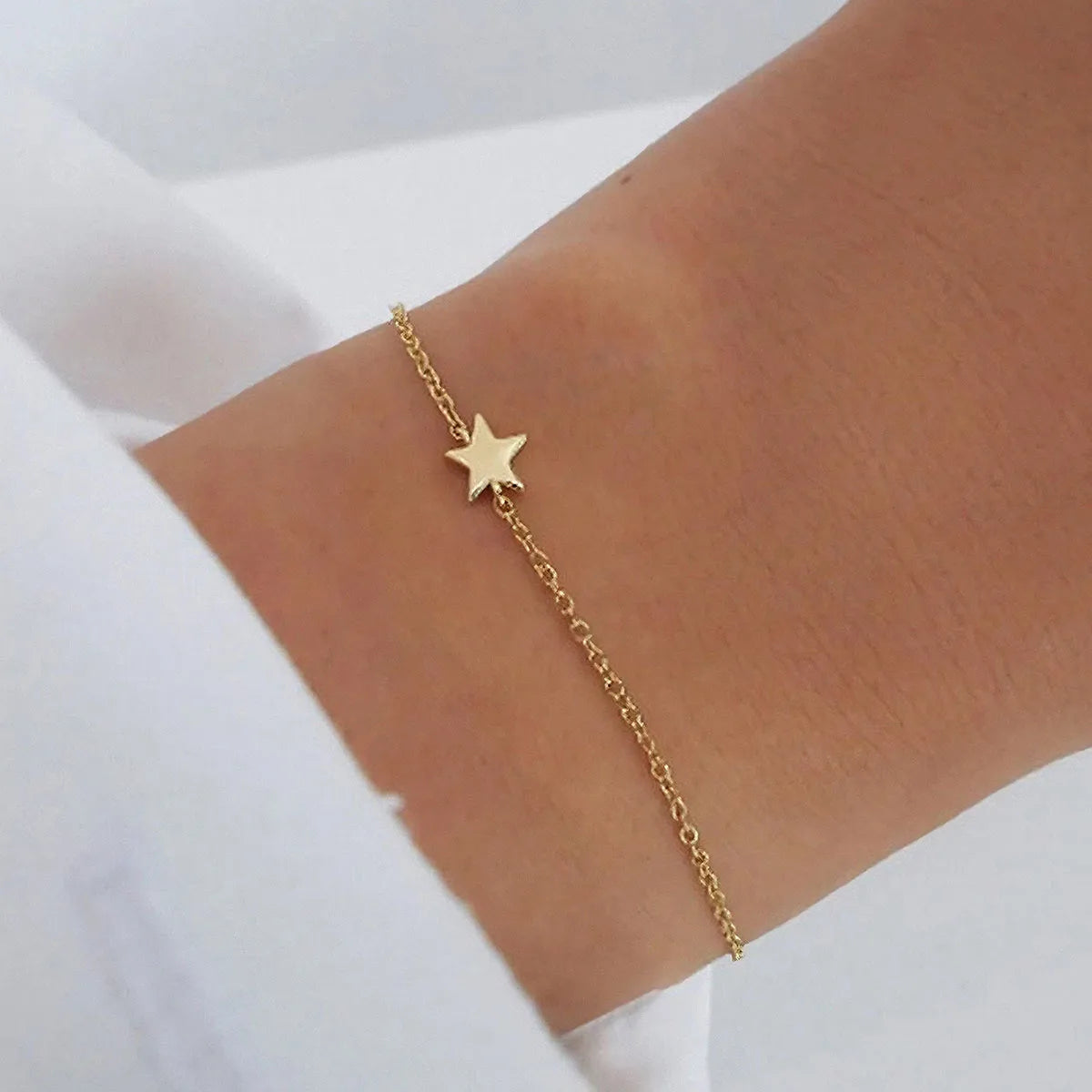 women's pearl bracelet sets-Sterling Silver White Gold Plated Gold Plated Star Bracelets Necklace Jewelry Set