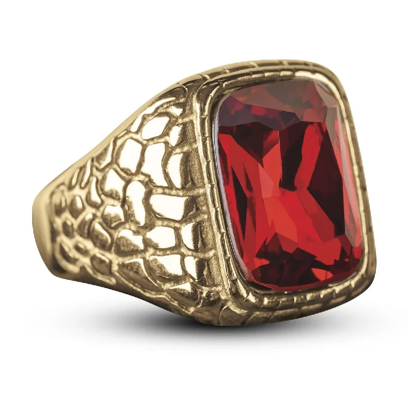 women's wedding band rings-Serpenta Red Ring