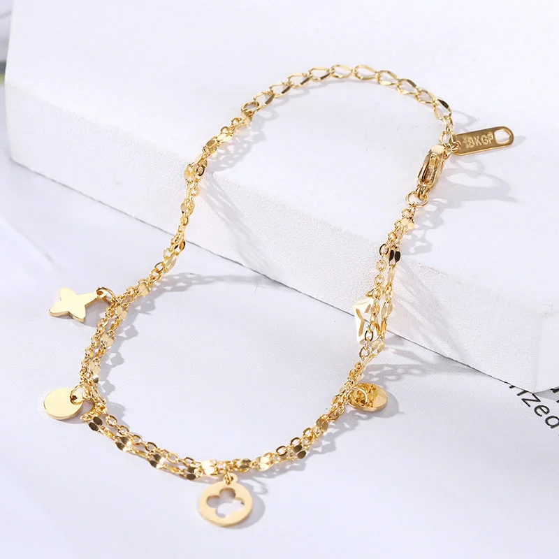 SL-0159: Diamond Flower-Shaped Bracelet