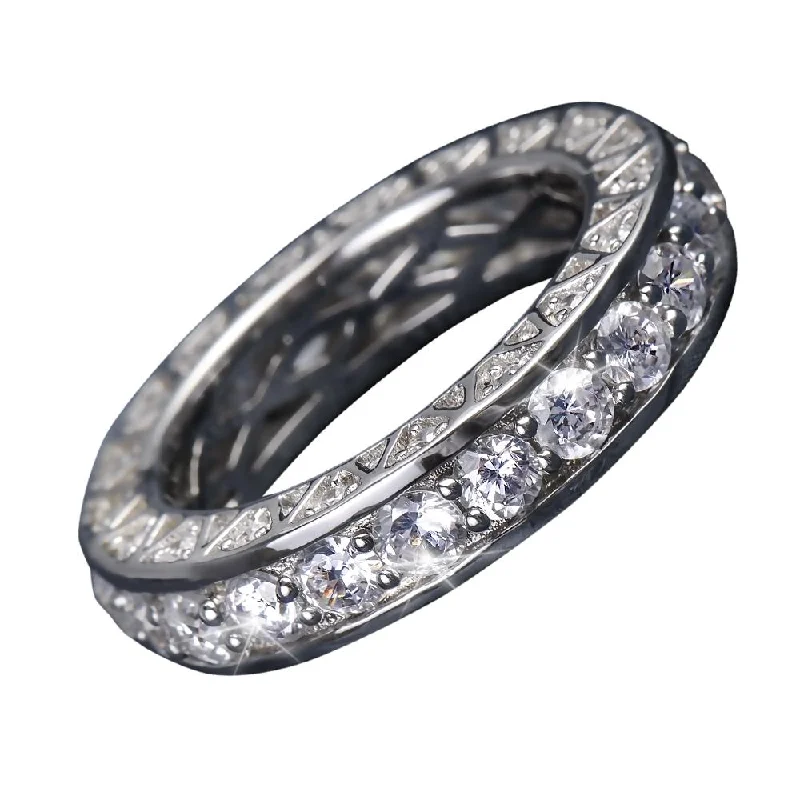 women's eternity bands-Portofino Rhodium Ring