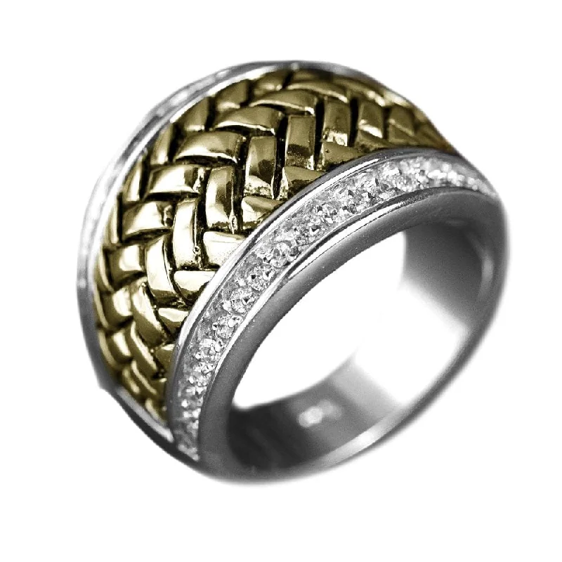 women's oval rings-Men's Basket Weave Ring