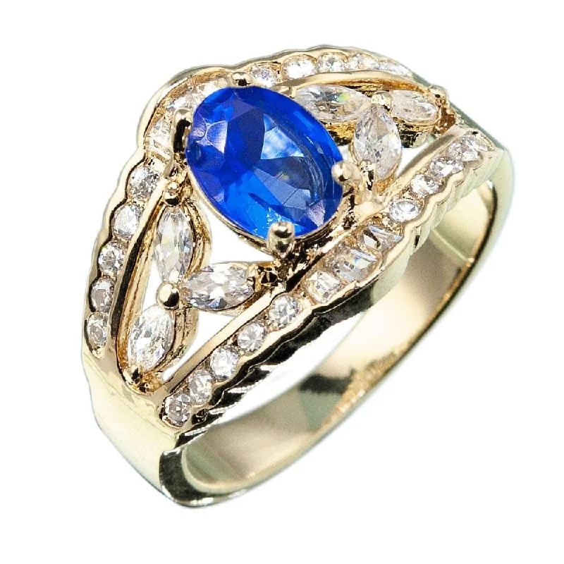 women's floral engagement rings-Regency Sapphire Ring