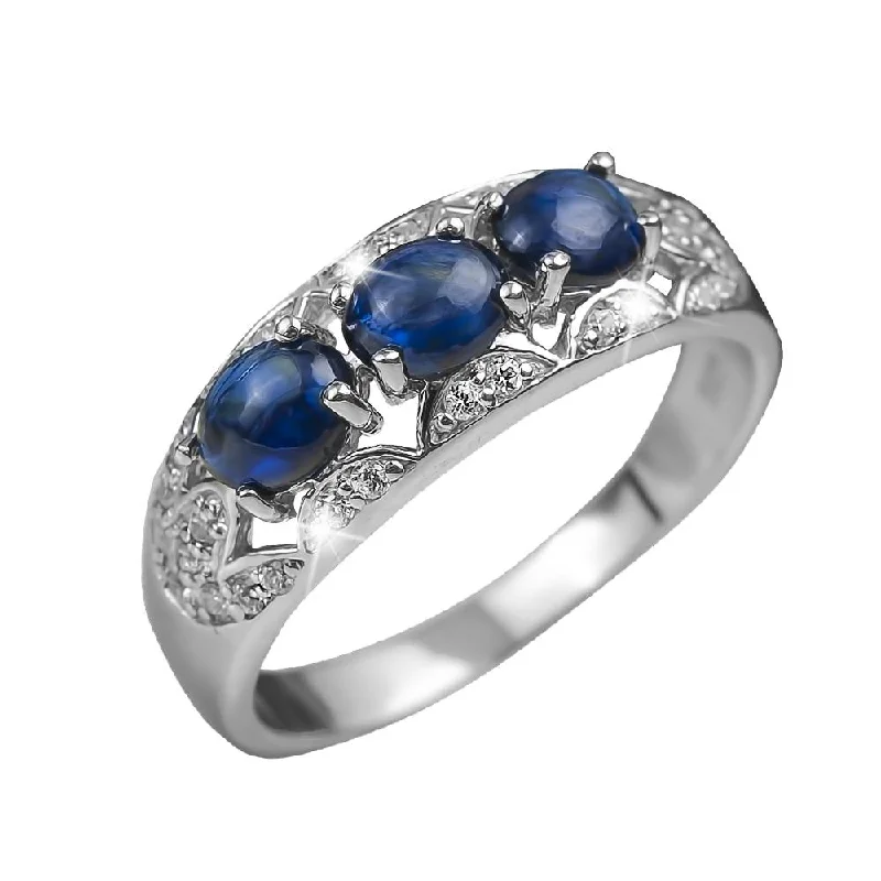 women's cocktail rings-Berry Sapphire Ring