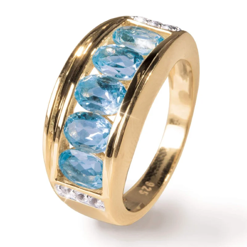 women's diamond solitaire rings-Blue Topaz Dreams Ring