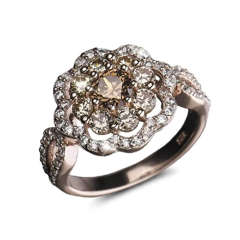 women's statement rings-Eleganza Champagne Ring