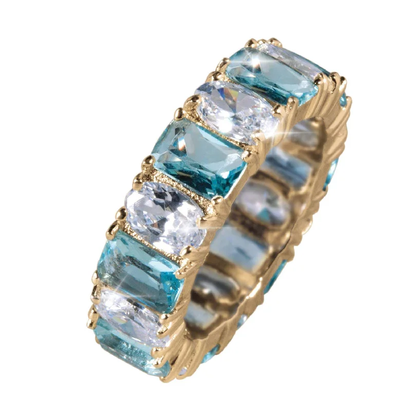 women's eternity rings-Madeline Aqua Eternity Ring