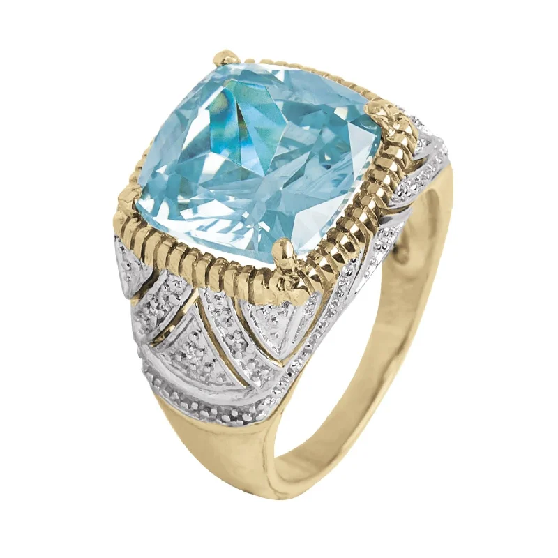 women's oval cut rings-Aqua Torre Ring