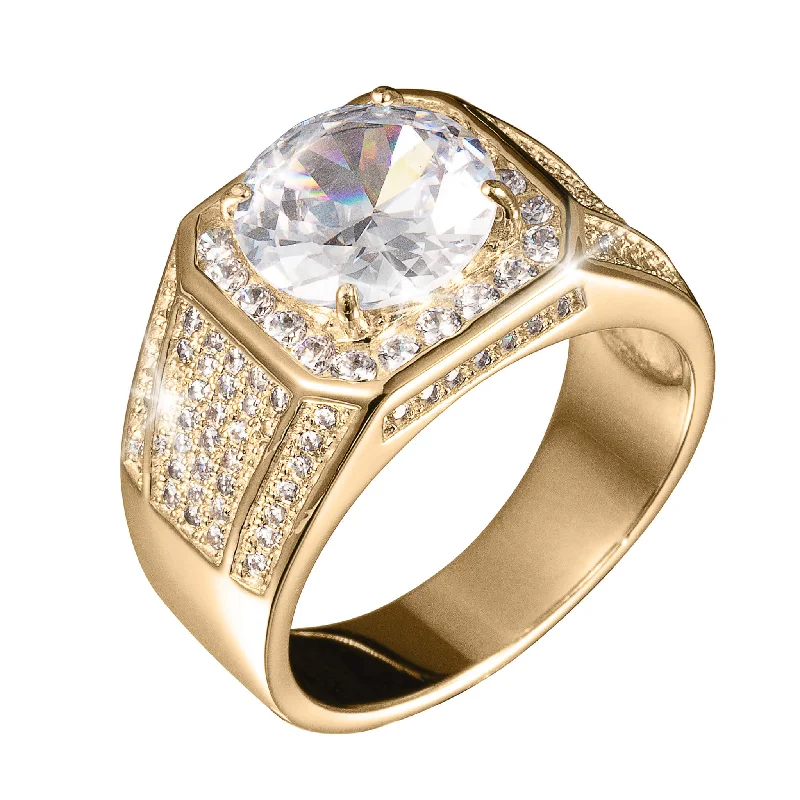 women's silver promise rings-Astral Brilliance Men’s Ring