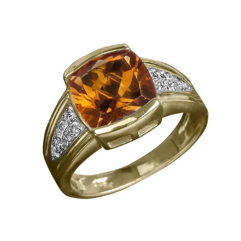 women's cushion cut rings-Madeira Citrine Men's Ring