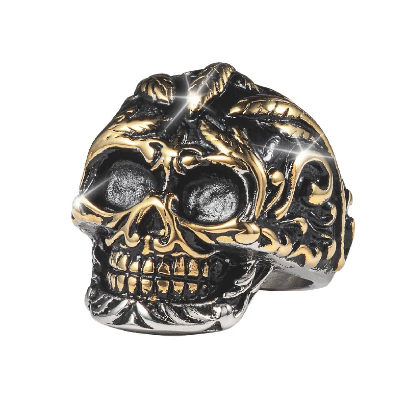 women's antique rings-Skull Vine Men's Ring