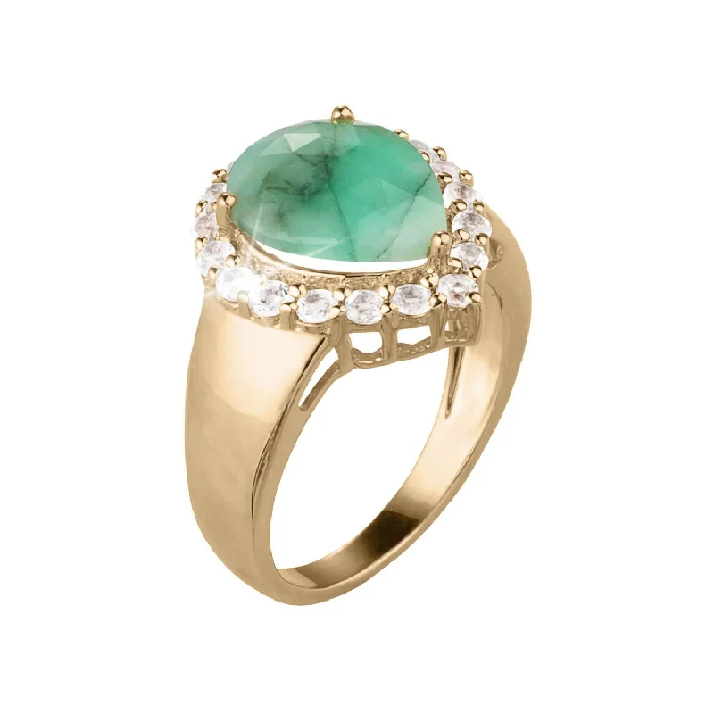 women's custom rings-Precious Gems Pera Emerald Ring