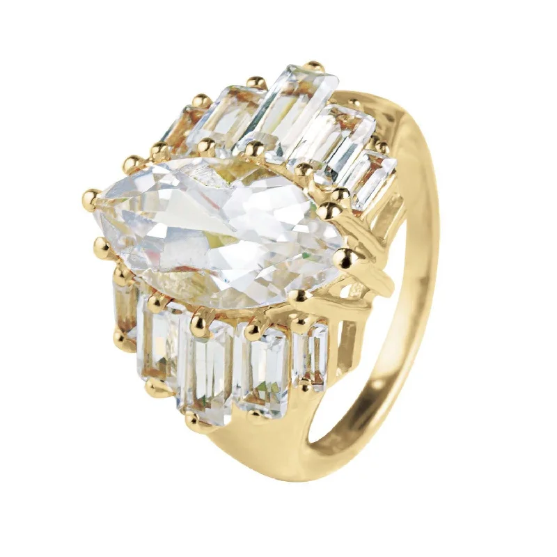 women's halo rings-Venus Gold Ring