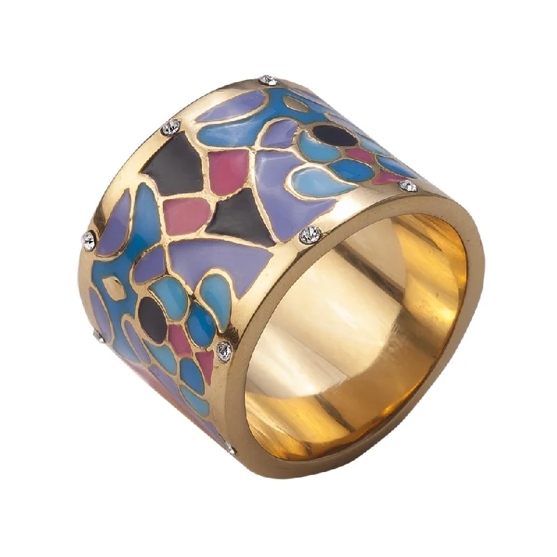 women's stacking rings-Golden Peacock Ring