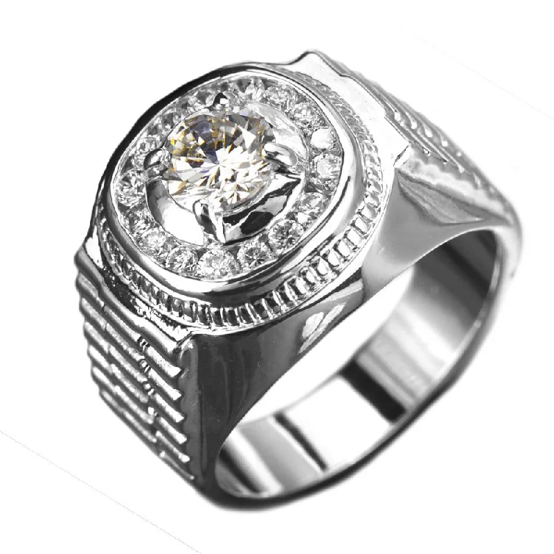 women's square rings-Penninsula Men's Platinum Ring