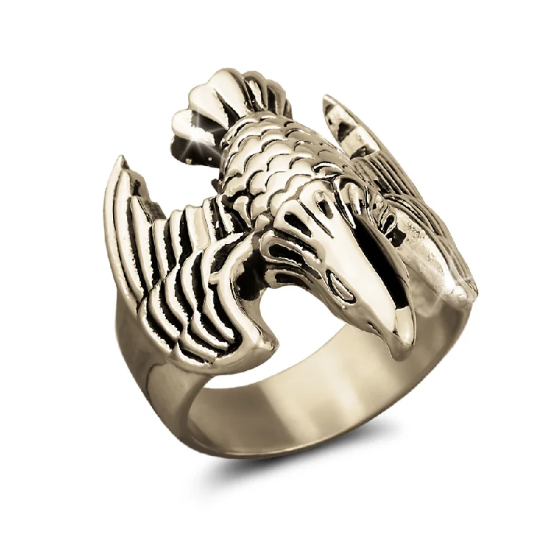 women's custom name rings-Eagle Freedom Ring