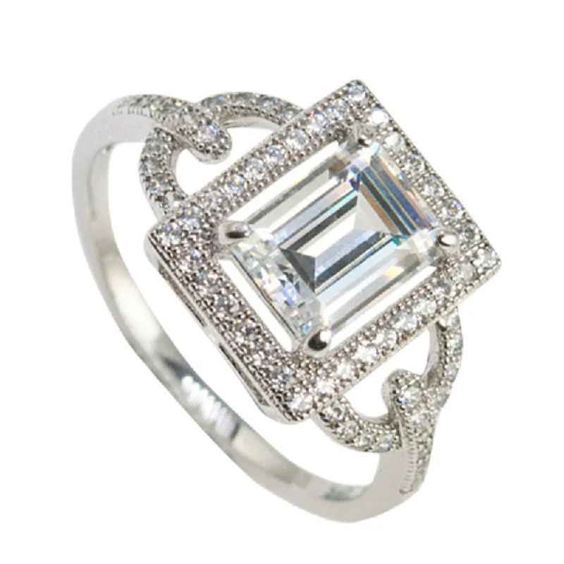 women's platinum rings-Astoria White Ring