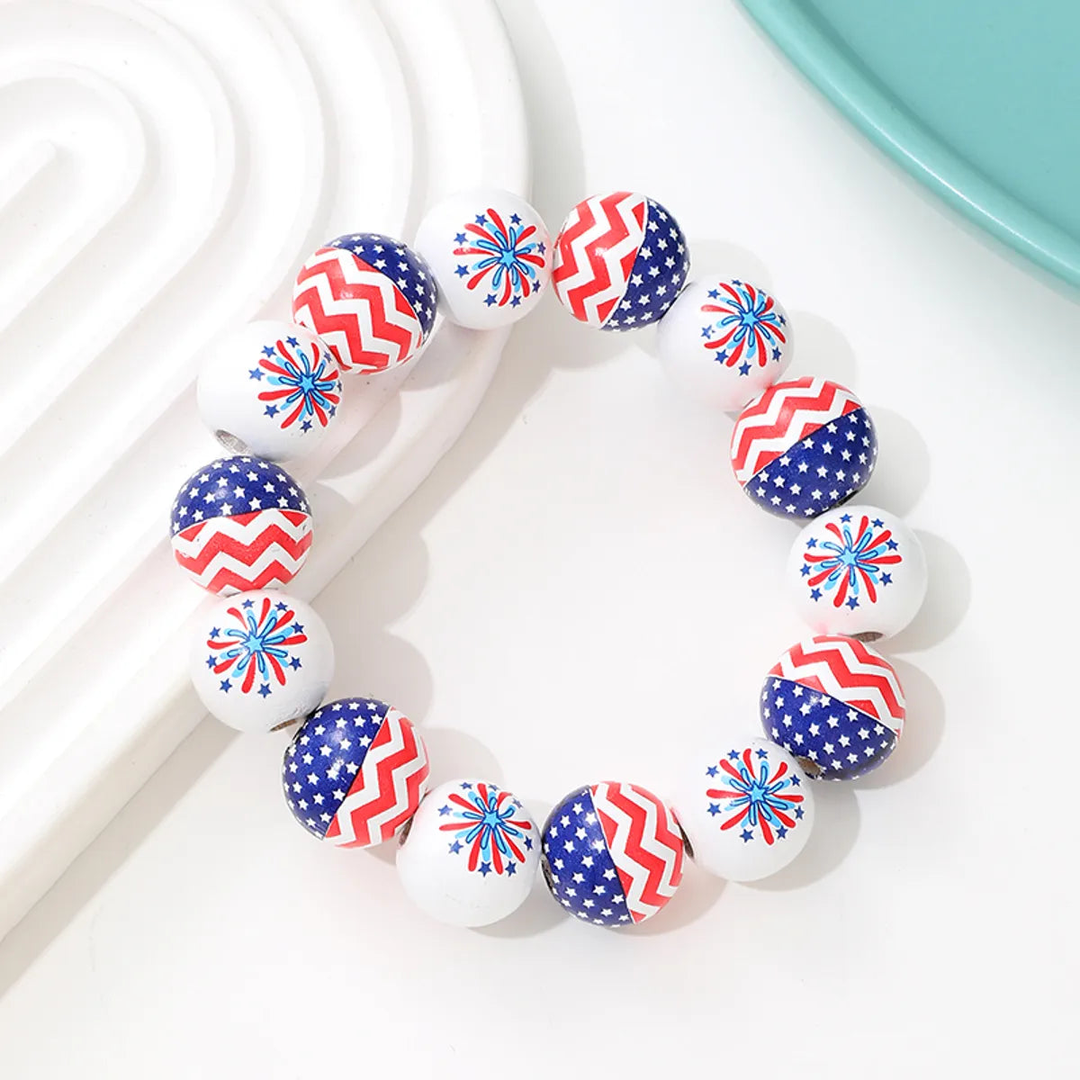 women's friendship bangle bracelets-Preppy Style Vacation Star Stripe Wood Wholesale Bracelets