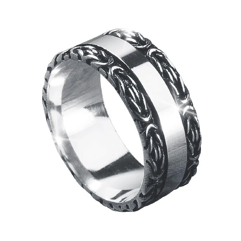 women's silver rings-Byzantine Band Men's Ring