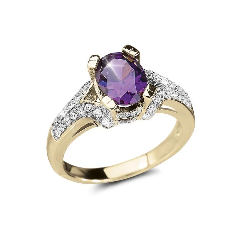 women's multicolor diamond rings-Arundel Amethyst Ring