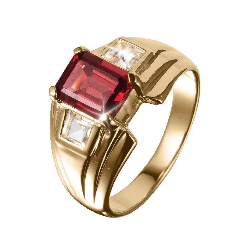 women's halo engagement rings-Garnet Legacy Men's Ring