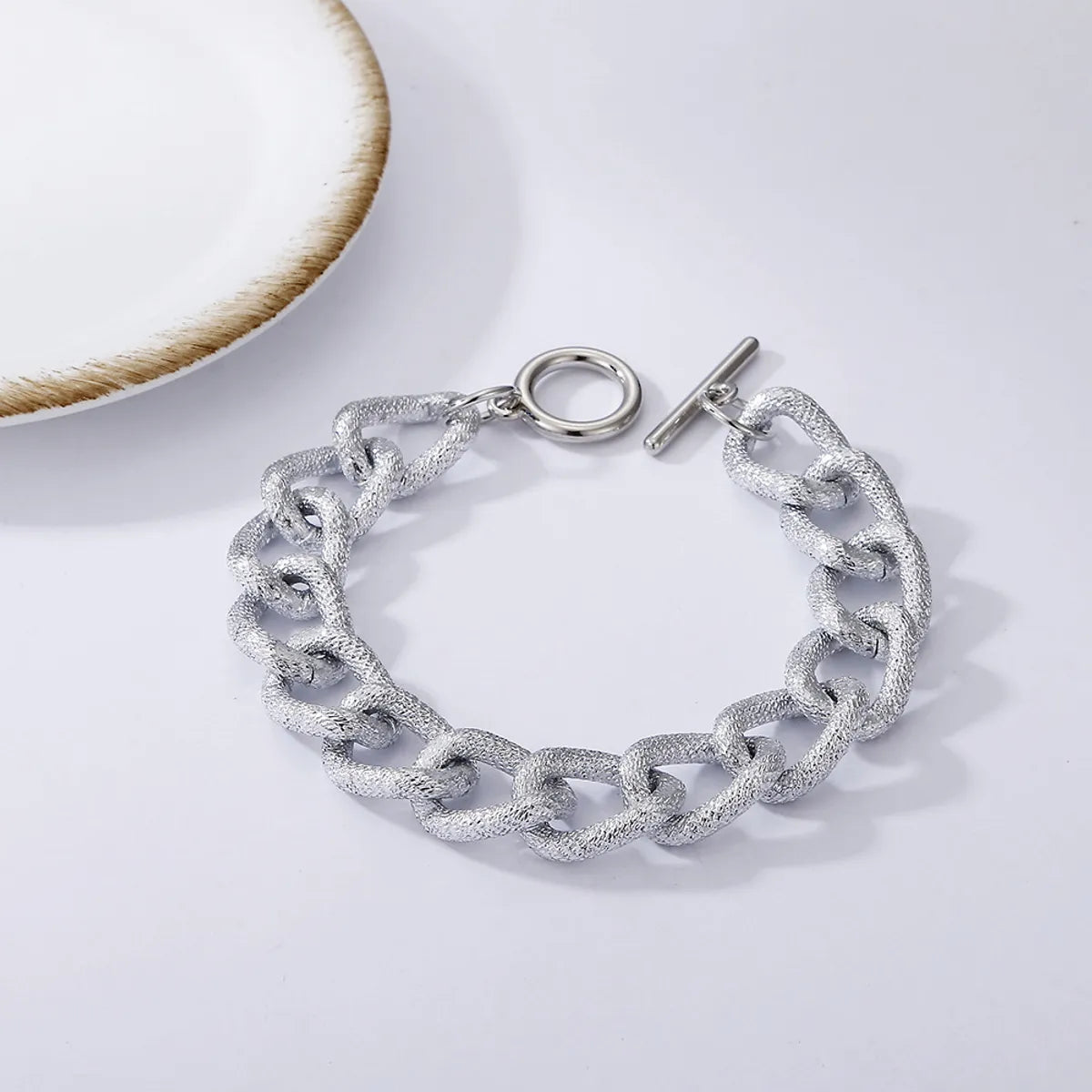 Silver Wide Matt Bracelet