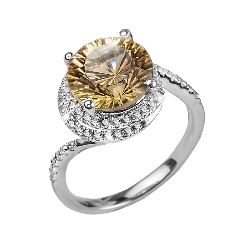 women's halo engagement rings-Citrine Firecracker Ring