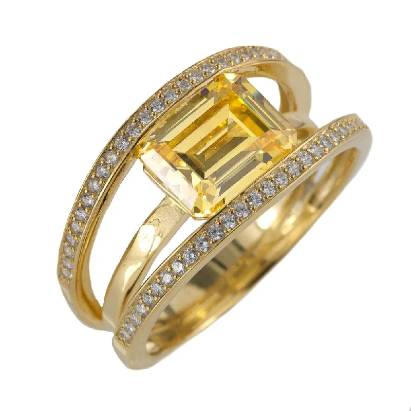 women's stackable rings-Canary Strata Ring