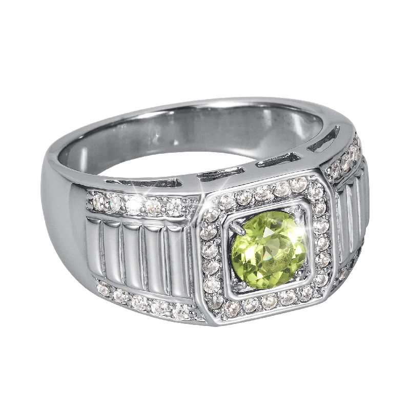 women's custom engagement rings-Peridot Horizon Men's Ring