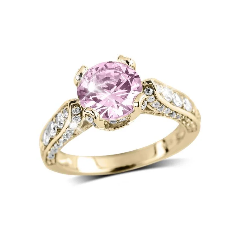 women's men’s style engagement rings-Millionaire Pink Argyle Ring