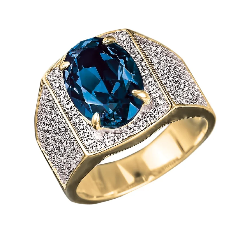 women's multicolor diamond rings-Notorious Blue Men's Ring